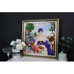 Набор для вышивания крестом "Купчиха за чаем" 55.5x55 см S/MK117