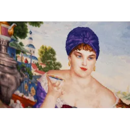 Kit de point de croix "Une marchande de thé" 55,5x55 cm S/MK117