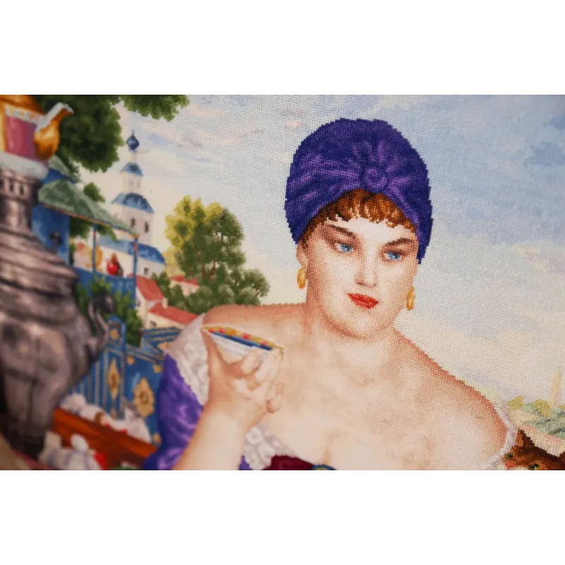 Cross stitch kit "A Merchant Woman at Tea" 55.5x55 cm S/MK117