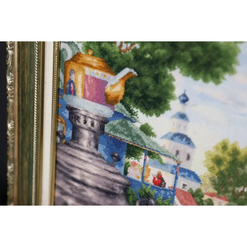 Kit de point de croix "Une marchande de thé" 55,5x55 cm S/MK117