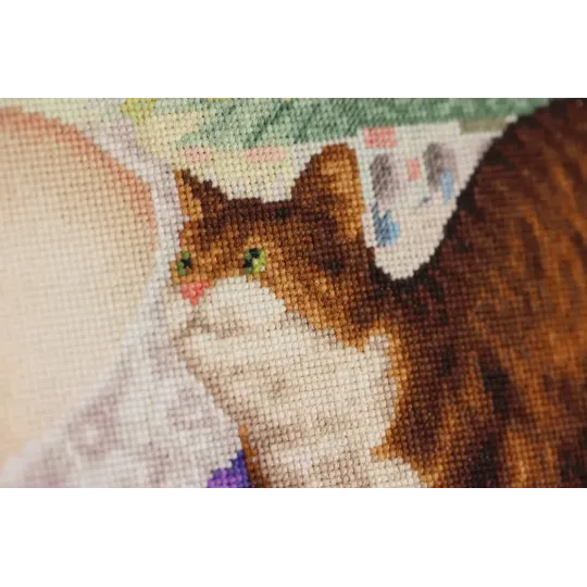 Kreuzstich-Set "Eine Kaufmannsfrau beim Tee" 55.5x55 cm S/MK117