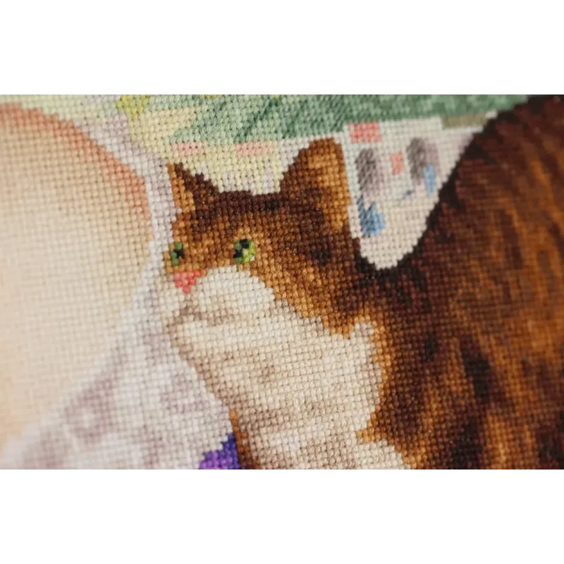 Kreuzstich-Set "Eine Kaufmannsfrau beim Tee" 55.5x55 cm S/MK117