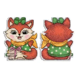 Набор для вышивания крестиком "Веселый лисенок" 9x7 см SR-896