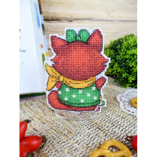 Kryželiu siuvinėjimo rinkinys "Linksma lapė" 9x7 cm SR-896