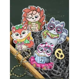 Набор для вышивания крестиком "Веселый лисенок" 9x7 см SR-896