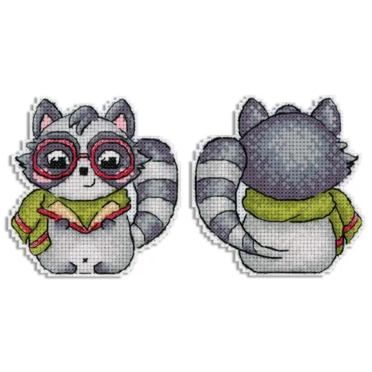 Cross stitch kit "Scientist Raccoon" 9x9 cm SR-895
