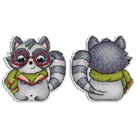 Cross stitch kit "Scientist Raccoon" 9x9 cm SR-895