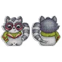Cross stitch kit "Scientist Raccoon" 9x9 cm SR-895