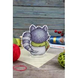 Набор для вышивания крестиком "Енот Ученый" 9x9 см SR-895