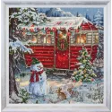 Cross stitch kit "New Year's trailer" 34 x 34 cm S/SO023