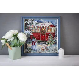 Cross stitch kit "New Year's trailer" 34 x 34 cm S/SO023