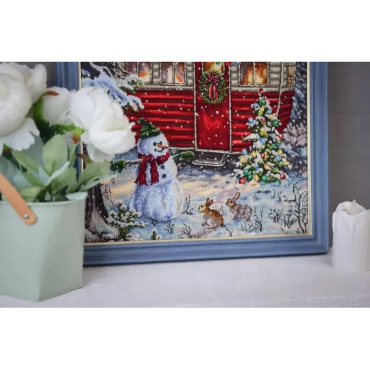 Cross stitch kit "New Year's trailer" 34 x 34 cm S/SO023