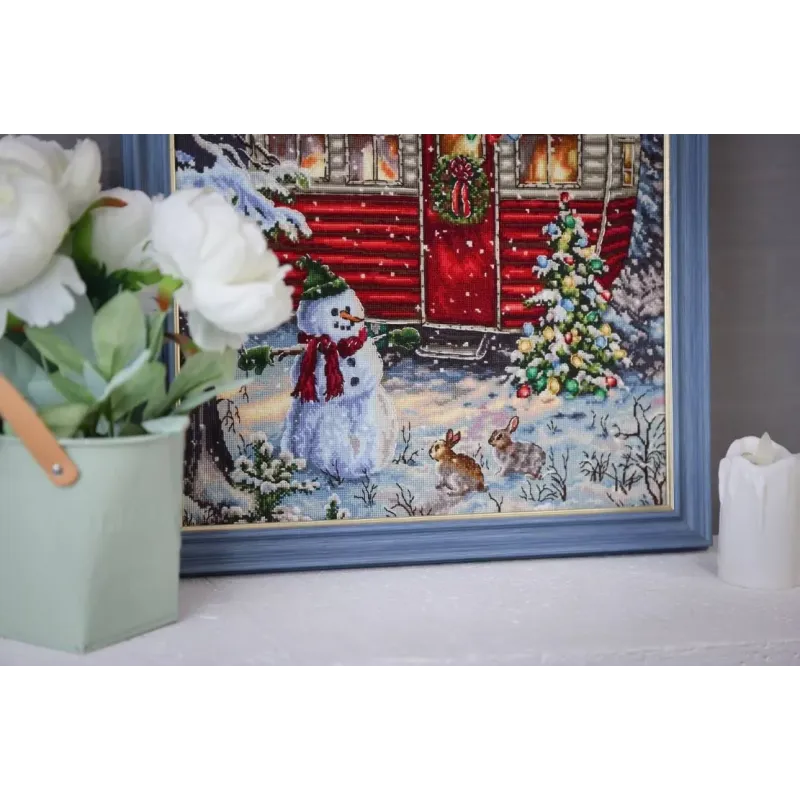 Cross stitch kit "New Year's trailer" 34 x 34 cm S/SO023