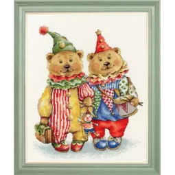 Kreuzstich-Set "Clownbären" 24,3 x 29,3 cm S/VK097