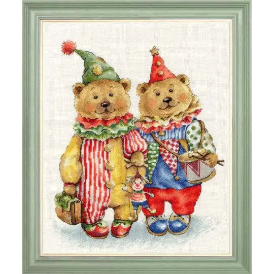 Kreuzstich-Set "Clownbären" 24,3 x 29,3 cm S/VK097
