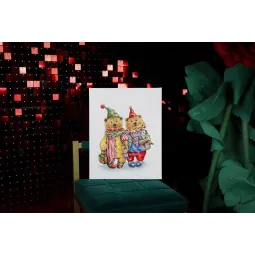 Kreuzstich-Set "Clownbären" 24,3 x 29,3 cm S/VK097