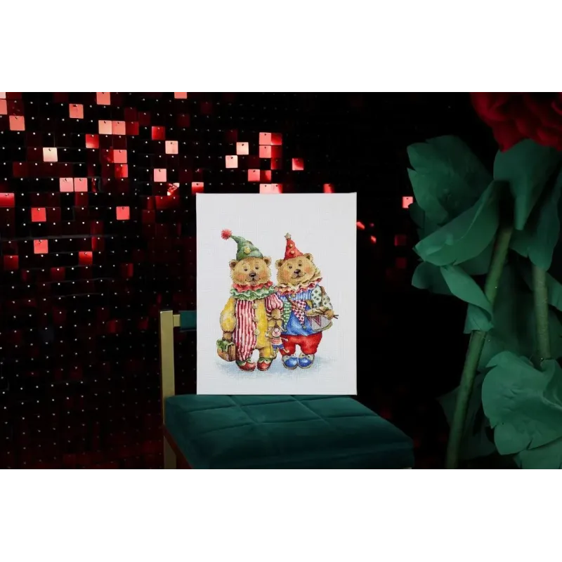 Набор для вышивания крестиком "Медведи клоуны" 24,3 x 29,3 см S/VK097