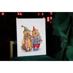 Kreuzstich-Set "Clownbären" 24,3 x 29,3 cm S/VK097