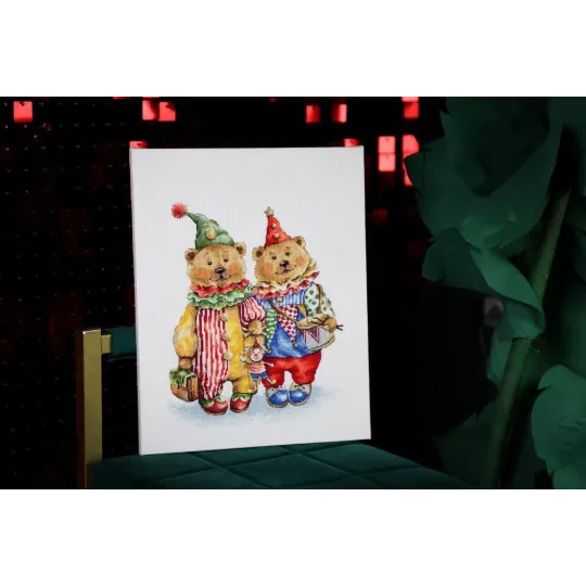 Cross stitch kit "Clown Bears" 24.3 x 29.3 cm S/VK097