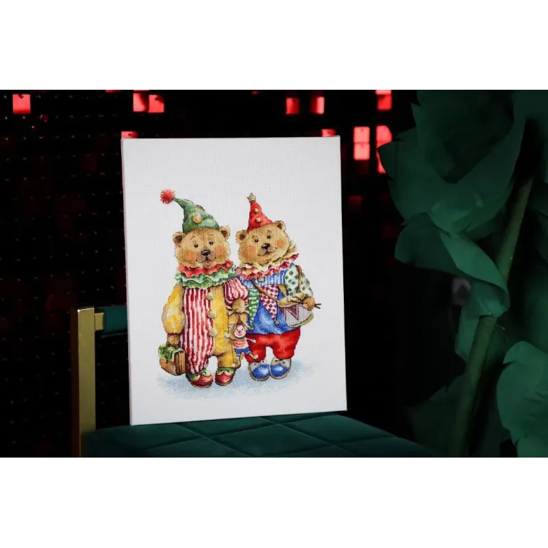 Kreuzstich-Set "Clownbären" 24,3 x 29,3 cm S/VK097