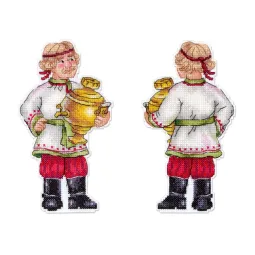 Kryželių siuvinėjimo rinkinys "Šventinis samovaras" 17*9 cm SR-1357