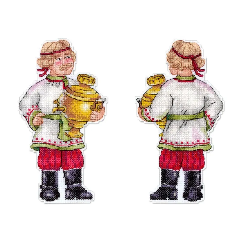Kryželių siuvinėjimo rinkinys "Šventinis samovaras" 17*9 cm SR-1357