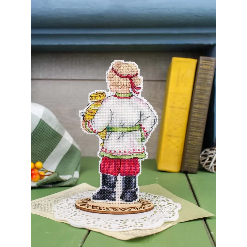 Kryželių siuvinėjimo rinkinys "Šventinis samovaras" 17*9 cm SR-1357