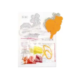 Cross-stich on wooden base"Rooster-shaped lollipop" 10*9 cm SO-161