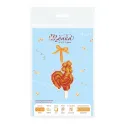 Cross-stich on wooden base"Rooster-shaped lollipop" 10*9 cm SO-161