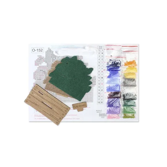 Kreuzstich auf Holzbasis "Stiefmütterchen in der Box" 10*11*6 cm SO-152