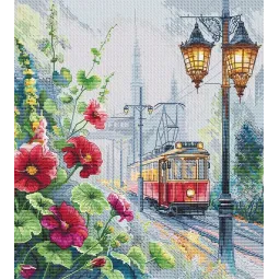 Cross stitch kit "Morning tram" 24,5 х 27 cm SANU-11