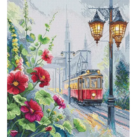 Cross stitch kit "Morning tram" 24,5 х 27 cm SANU-11