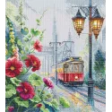 Kreuzstich-Set "Morgenstraßenbahn" 24,5 x 27 cm SANU-11