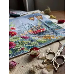 Kreuzstich-Set "Morgenstraßenbahn" 24,5 x 27 cm SANU-11