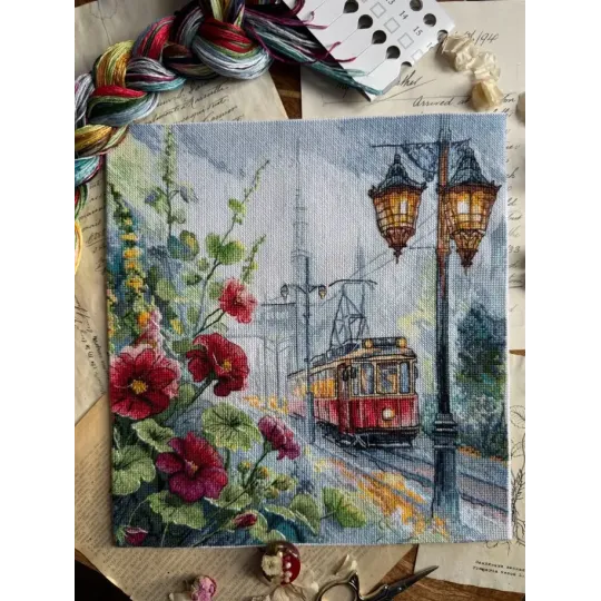 Cross stitch kit "Morning tram" 24,5 х 27 cm SANU-11