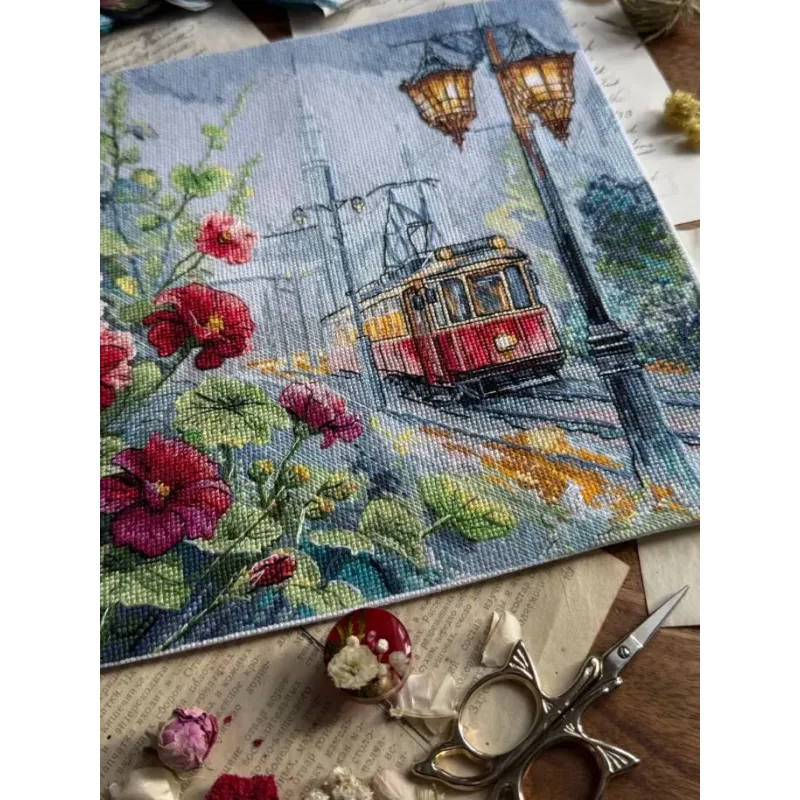 Cross stitch kit "Morning tram" SANU-11