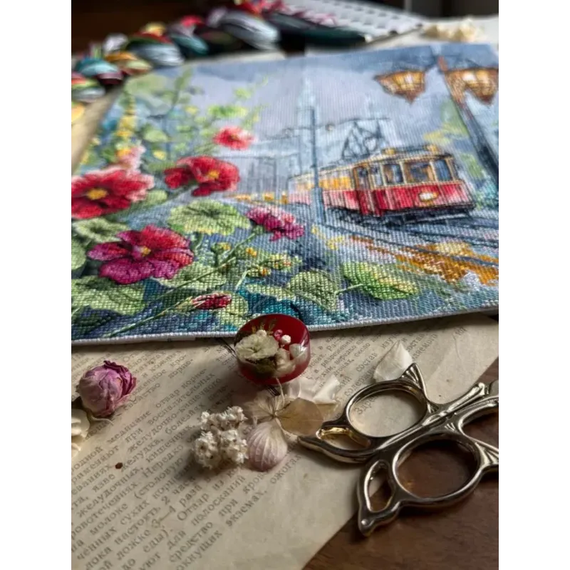 Cross stitch kit "Morning tram" SANU-11