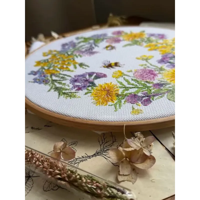 Cross stitch kit "Field wreath" 24,5х 24,5 cm SANP-77