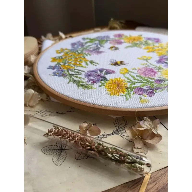 Cross stitch kit "Field wreath" 24,5х 24,5 cm SANP-77