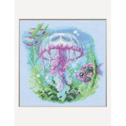 Siuvinėjimo kryžiuku rinkinys "Kūdikis Medūza" 15x15 cm SRA1039