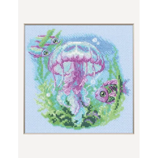 Siuvinėjimo kryžiuku rinkinys "Kūdikis Medūza" 15x15 cm SRA1039