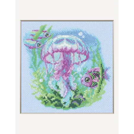 Siuvinėjimo kryžiuku rinkinys "Kūdikis Medūza" 15x15 cm SRA1039