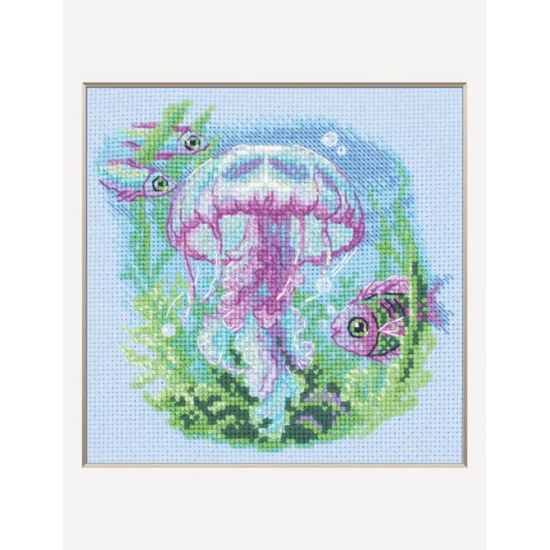 Kreuzstich-Set "Baby Qualle" 15x15 cm SRA1039