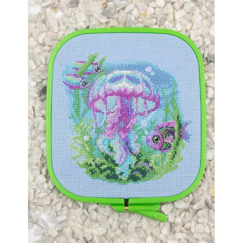 Kreuzstich-Set "Baby Qualle" 15x15 cm SRA1039