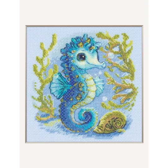 Cross Stitch Kit "Baby Sea Horse" 15x15 cm SRA1038
