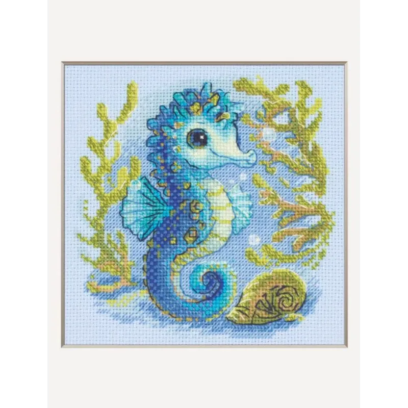 Cross Stitch Kit "Baby Sea Horse" 15x15 cm SRA1038