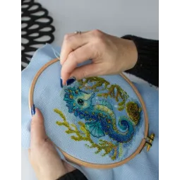 Cross Stitch Kit "Baby Sea Horse" 15x15 cm SRA1038