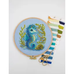 Cross Stitch Kit "Baby Sea Horse" 15x15 cm SRA1038