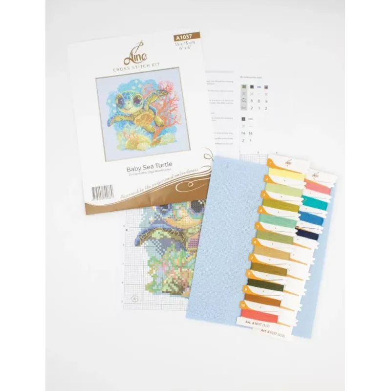 Kreuzstich-Set "Baby-Meeresschildkröte" 15x15 SRA1037