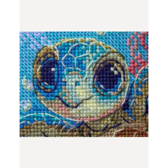 Kit point de croix "Bébé Tortue de Mer" 15x15 SRA1037